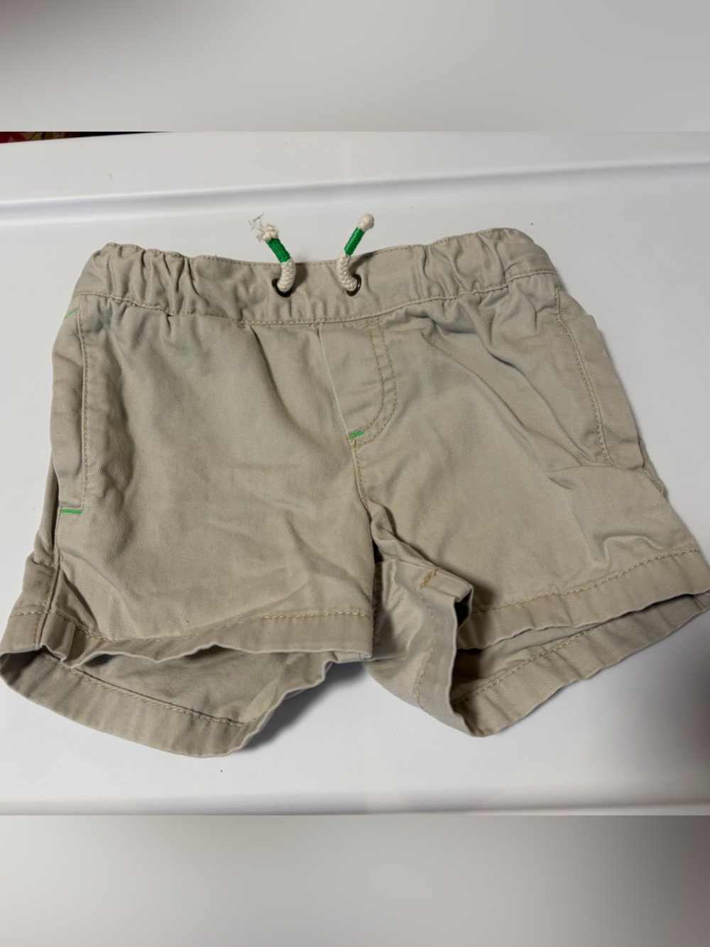 Mini Boden Khaki Elastic-Waist Shorts
